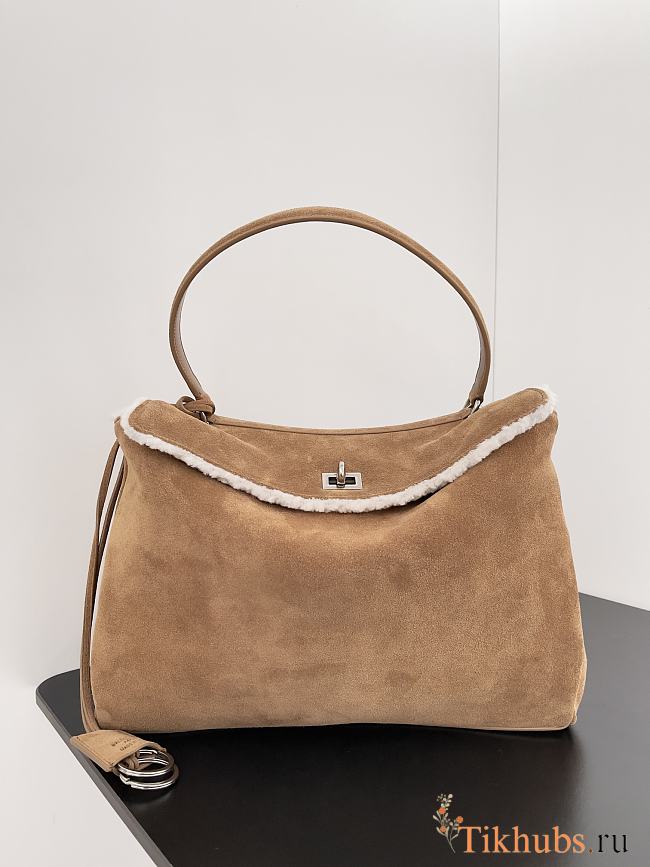 Balenciaga Rodeo Large Handbag Brown Suede 40x30x13cm - 1