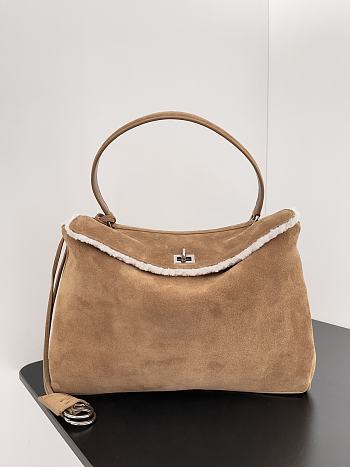 Balenciaga Rodeo Large Handbag Brown Suede 40x30x13cm