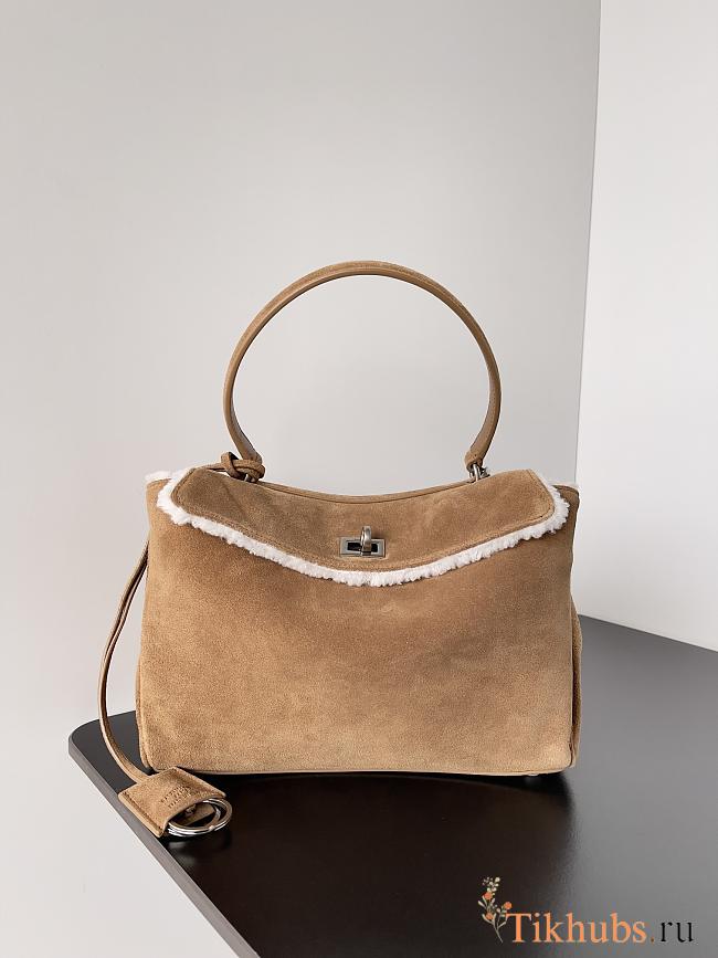 Balenciaga Rodeo Small Handbag Brown Suede 27x8x21cm - 1