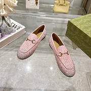 Gucci Horsebit GG Crystal Loafers Pink - 1