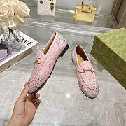 Gucci Horsebit GG Crystal Loafers Pink - 2