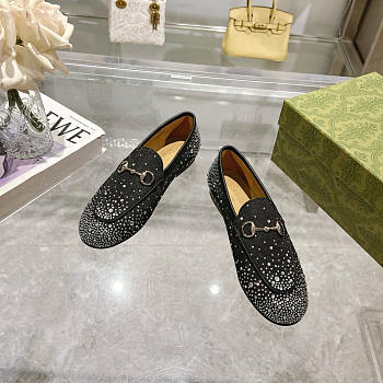 Gucci Horsebit GG Crystal Loafers Black