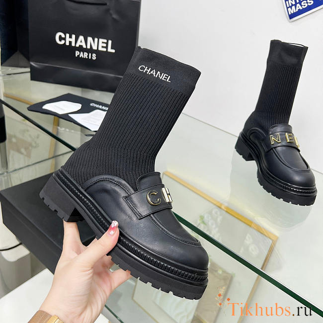 Chanel Sheepskin Boots in Black - 1