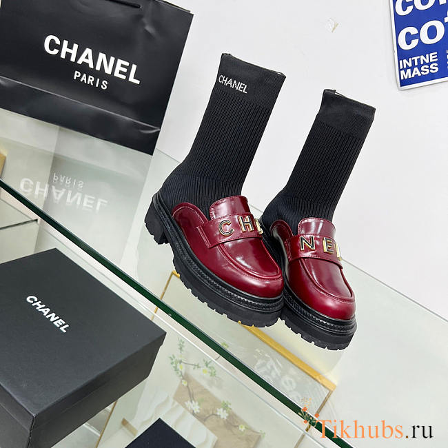 Chanel Sheepskin Boots in Red - 1