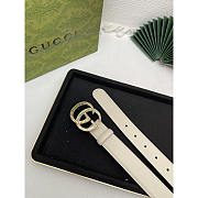 Gucci GG Marmont Belt With Cryatal Buckle White 3cm - 2