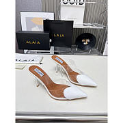Alaia Patent Leather Le Couer Mules 90 White Brown - 1