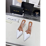 Alaia Patent Leather Le Couer Mules 90 White Brown - 4