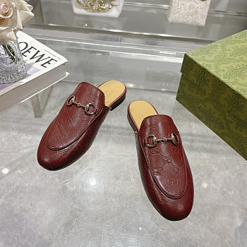 Gucci Woman's Princetown Red Wine Slipper