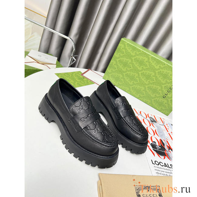 Gucci GG Lug Sole Loafer Black - 1