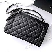 Chanel Jumbo Flap Bag Black Caviar Silver 30cm - 3