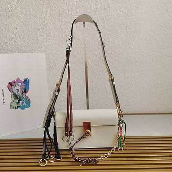 Prada Soft Sound Small White Shoulder Bag 24x13.5x6cm