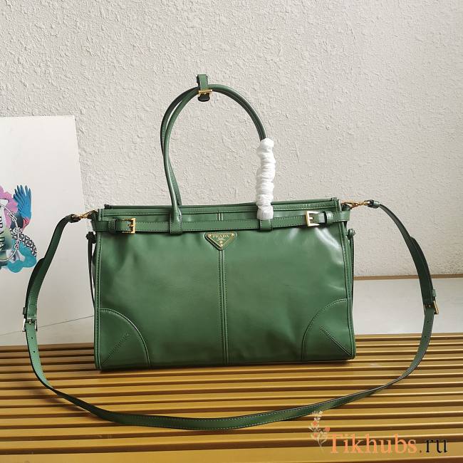 Prada Large Leather Handbag Green 38x24x12cm - 1