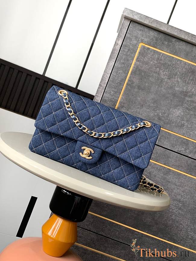 Chanel Flap Bag Denim Blue 25cm - 1