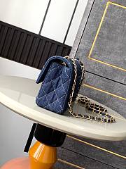 Chanel Small Flap Bag Blue Denim 20cm - 4