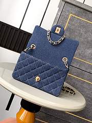 Chanel Small Flap Bag Blue Denim 20cm - 3