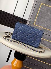 Chanel Small Flap Bag Blue Denim 20cm - 2