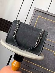 Chanel Flap Bag Black Silver 34x25x10cm - 2