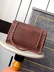 Chanel Flap Bag Brown Silver 34x25x10cm - 4