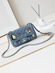 Chanel Flap Bag Denim Blue 20cm - 1