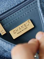 Chanel Flap Bag Denim Blue 20cm - 5