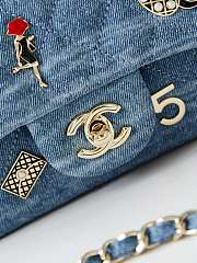 Chanel Flap Bag Denim Blue 20cm - 4