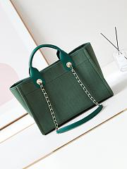 Chanel Shopping Tote Bag Green 32cm - 6