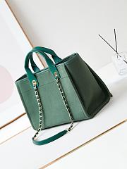 Chanel Shopping Tote Bag Green 32cm - 5