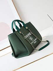 Chanel Shopping Tote Bag Green 32cm - 4