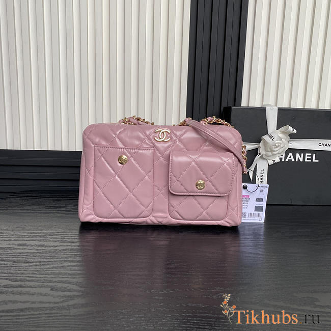 Chanel 24A Shiny Calfskin Shouder Bag Pink 29x19x13cm - 1