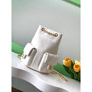 Chanel Backpack Lambskin Gold White 24.5x18x8cm - 1