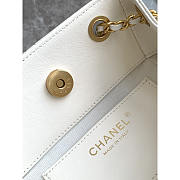 Chanel Backpack Lambskin Gold White 24.5x18x8cm - 3