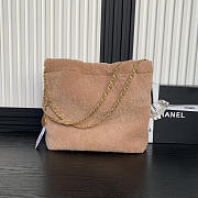 Chanel 22 Bag Fleece Gold Brown 35x37x7cm - 5