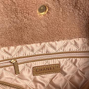 Chanel 22 Bag Fleece Gold Brown 35x37x7cm - 3