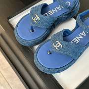 Chanel Blue Denim Sandal - 5