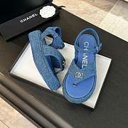 Chanel Blue Denim Sandal - 3