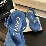 Chanel Blue Denim Sandal - 2