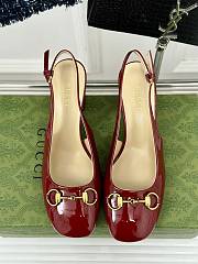 Gucci Women's Horsebit Slingback Red Patent 7.5cm - 4