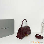 Balenciaga Hourglass Crocodile Wine Gold 23x15x10cm - 6