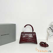 Balenciaga Hourglass Crocodile Wine Gold 23x15x10cm - 5