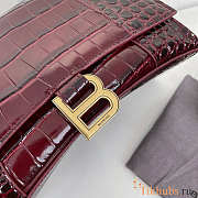 Balenciaga Hourglass Crocodile Wine Gold 23x15x10cm - 3