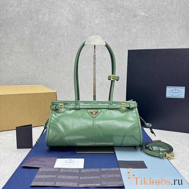 Prada Medium Leather Handbag Green 32x15.5x12cm - 1