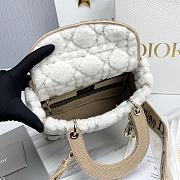 Dior Medium Lady D-Lite Bag Lambskin Shearling 24x20x11cm - 6