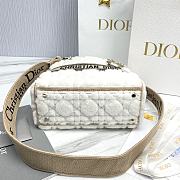 Dior Medium Lady D-Lite Bag Lambskin Shearling 24x20x11cm - 4