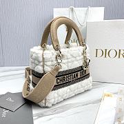 Dior Medium Lady D-Lite Bag Lambskin Shearling 24x20x11cm - 5