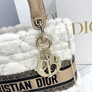 Dior Medium Lady D-Lite Bag Lambskin Shearling 24x20x11cm - 3