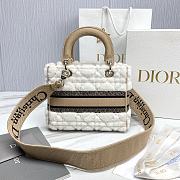 Dior Medium Lady D-Lite Bag Lambskin Shearling 24x20x11cm - 2