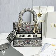 Dior Medium Lady D-Lite Bag Latte Multicolor 24x20x11cm - 1