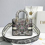 Dior Medium Lady D-Lite Bag Latte Multicolor 24x20x11cm - 5