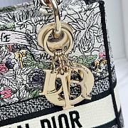 Dior Medium Lady D-Lite Bag Latte Multicolor 24x20x11cm - 3