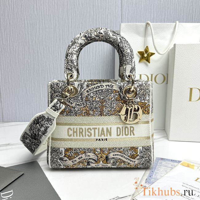 Dior Medium Lady D-Lite Bag Latte Gold 24x20x11cm - 1